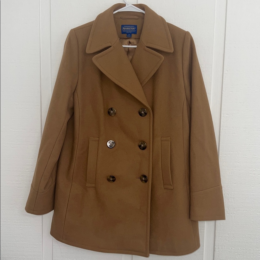 Pendleton Women's Brown Double-Breasted Wool Peacoat